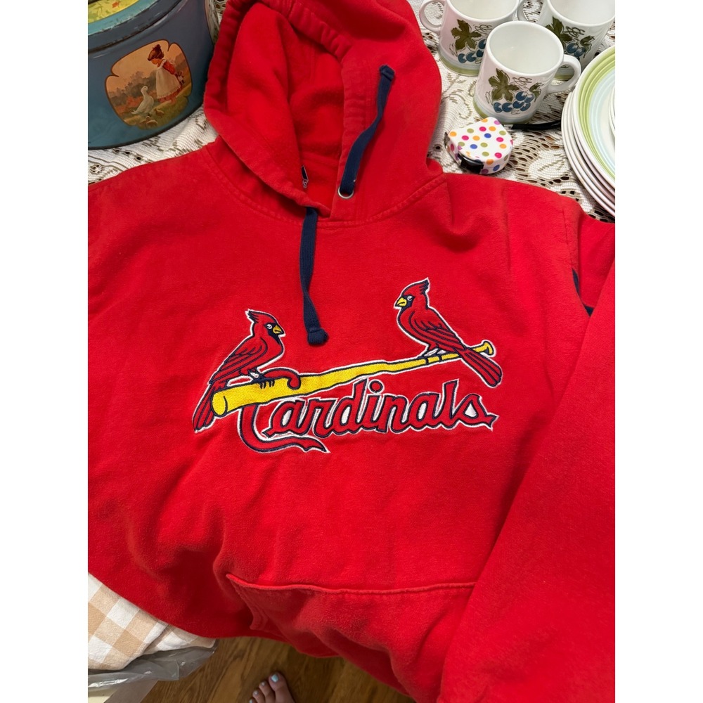 Majestic‎ St Louis Cardinals Hoodie Mens Large Red National League MLB Pullover